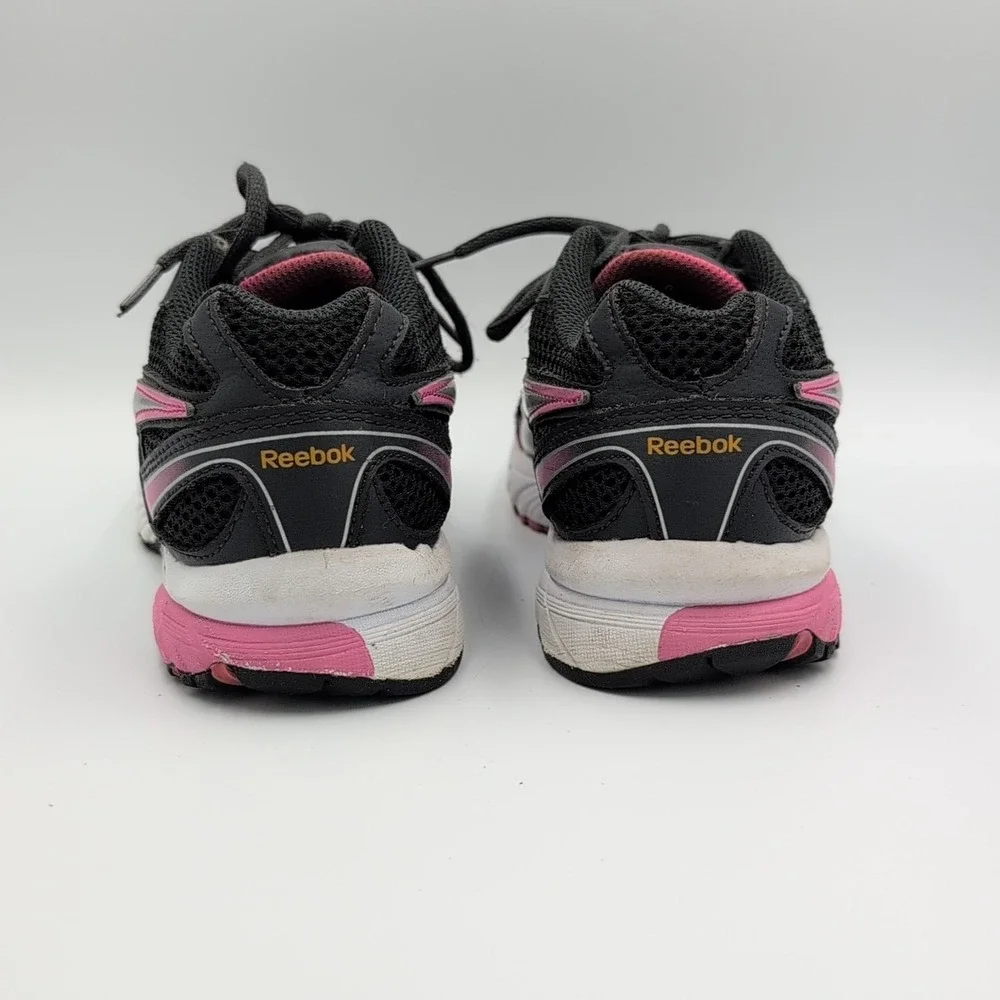 Reebok Pheehan Run Womens 7.5 Black Gray Silver‎ Lace Up Athletic Daily Shoes